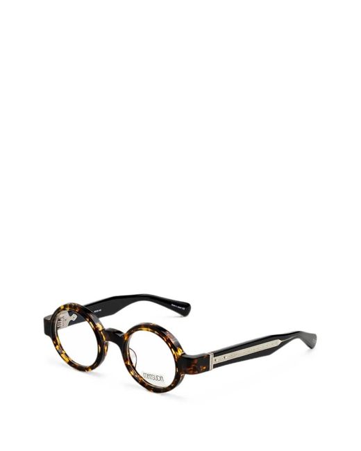 Matsuda Black Tortoiseshell-Effect Round-Frame Glasses