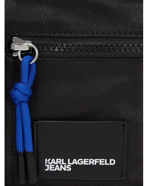 Karl Lagerfeld Black Logo-Print Crossbody Bag