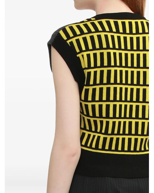 Enfold Black Ribbed V-Neck Sleeveless Vest