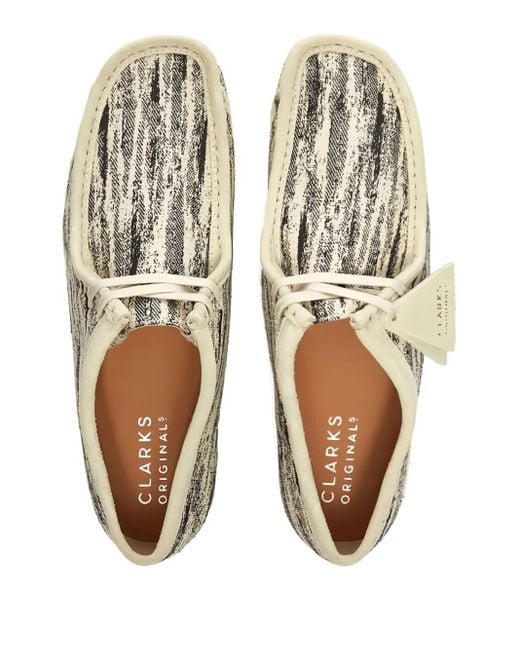 Clarks White Wallabee Fabric Loafers for men