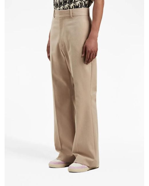 Palm Angels Natural Flared Trousers for men
