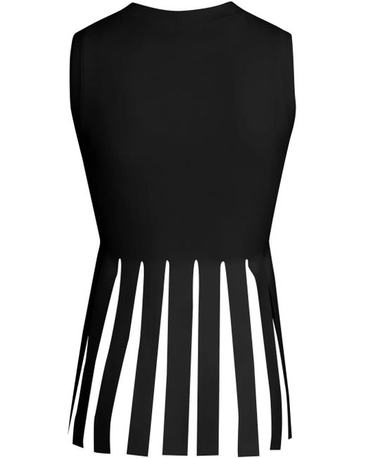 Gloria Coelho Top Met Franje in het Black