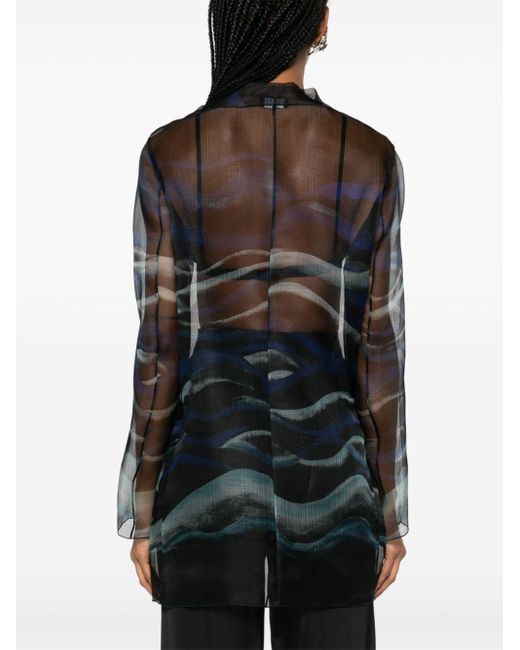 Blusa con estampado abstracto Giorgio Armani de color Gray