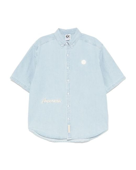 Chemise En Jean À Patch Logo Aape By A Bathing Ape pour homme en coloris Blue