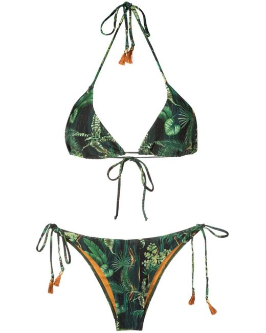 Bikini Maya con estampado botánico Lygia & Nanny de color Green