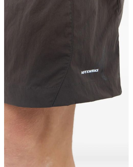 AFFXWRKS Black Logo-Print Shorts for men