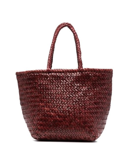 Dragon Diffusion Red Small Grace Basket Woven Tote Bag