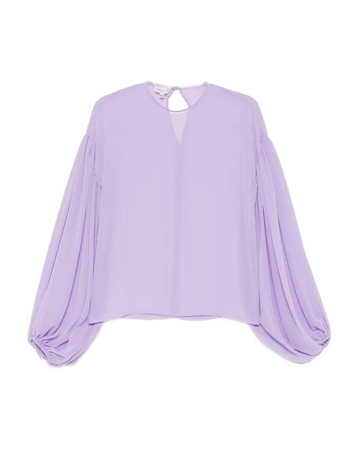 GIADA CURTI Purple Balloon-Sleeve Top