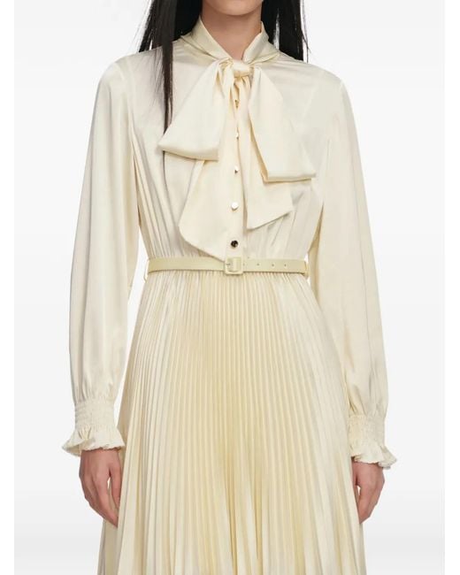 Self-Portrait White Satin Lace Midi Dress