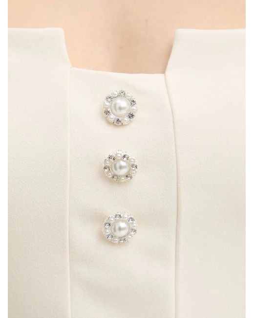 Guess White Button-Detail Top