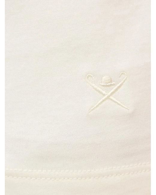 Hackett White Logo-Embroidered T-Shirt for men