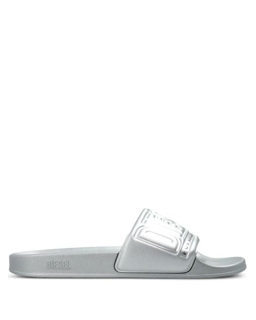 DIESEL White Mayemi Slides for men