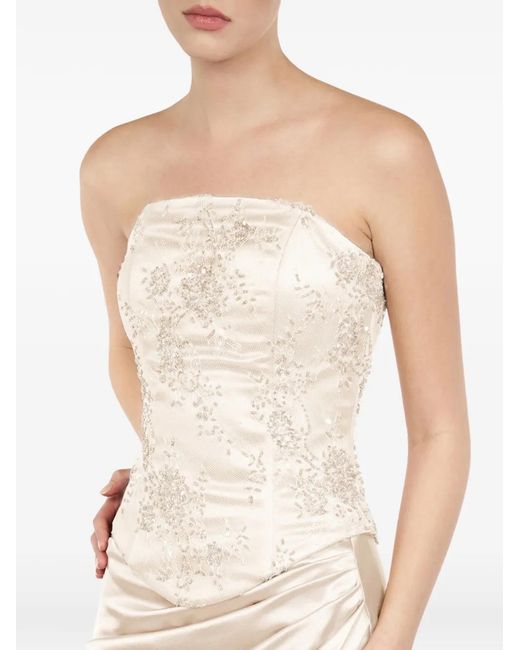 ALEXIA & ANTONIA White Embellished Lace Top