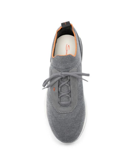 Santoni White Innova Panelled Sneakers for men