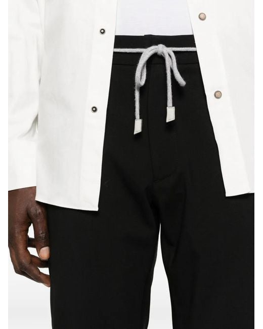 Eleventy Black Drawstring Trousers for men