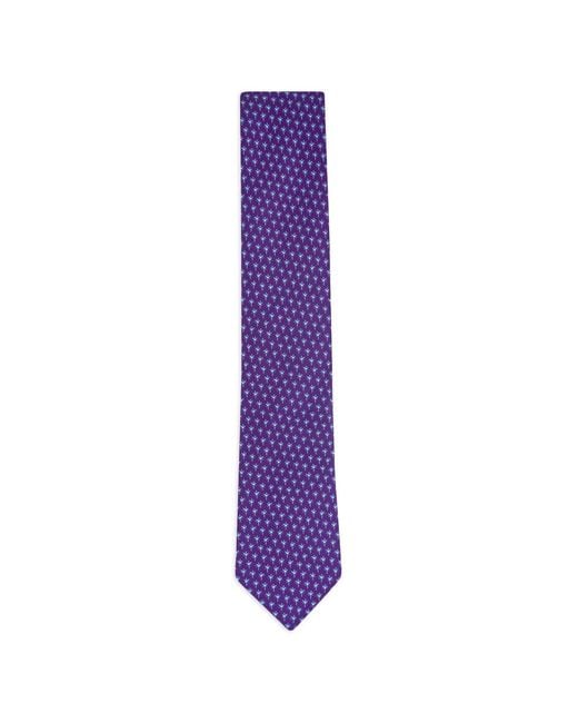 Zegna Purple Cravate En Soie À Imprimé Palmier for men