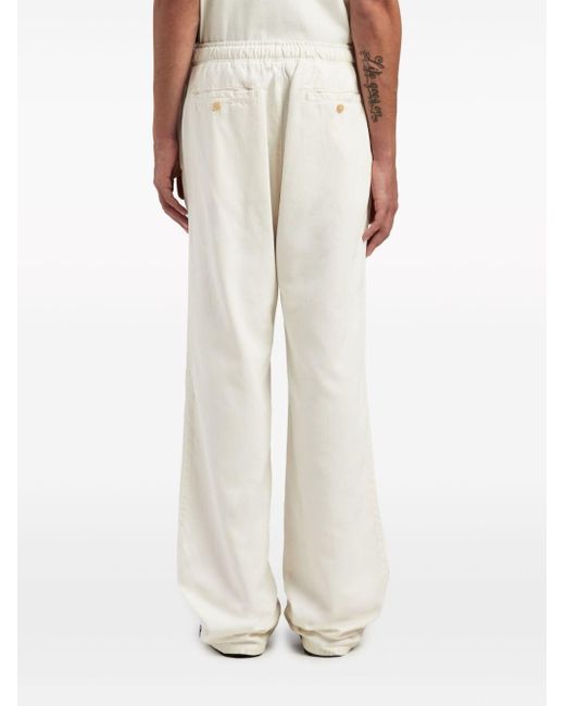Pantalon en coton à lien de resserrage Palm Angels pour homme en coloris White