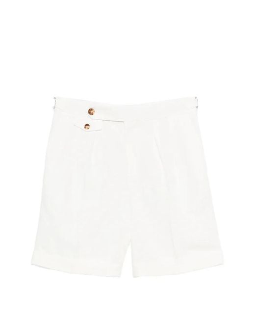 Brunello Cucinelli White Button-fastening Shorts for men