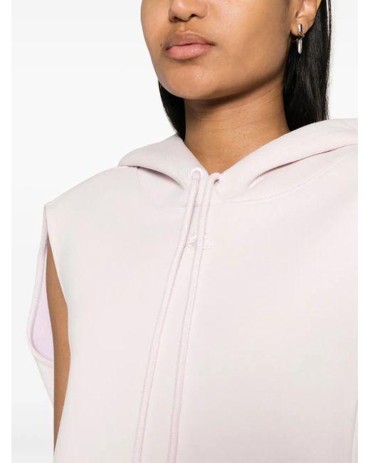 Hoodie En Jersey À Logo Brodé Courreges en coloris Pink