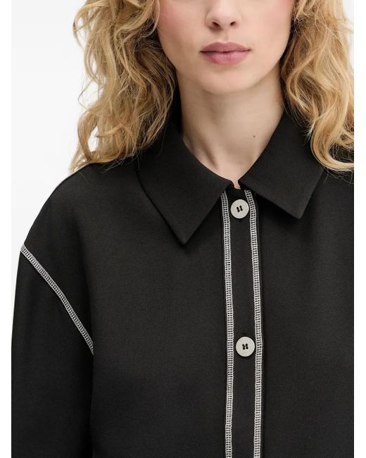 Stine Goya Black Contrast-Stitch Button-Down Shirt