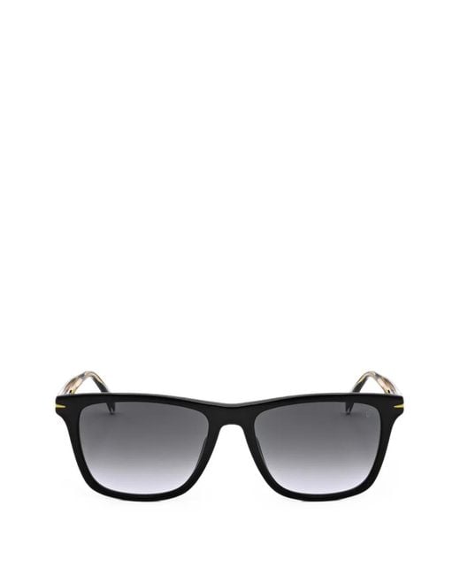 David Beckham Black Rectangle-Frame Sunglasses for men