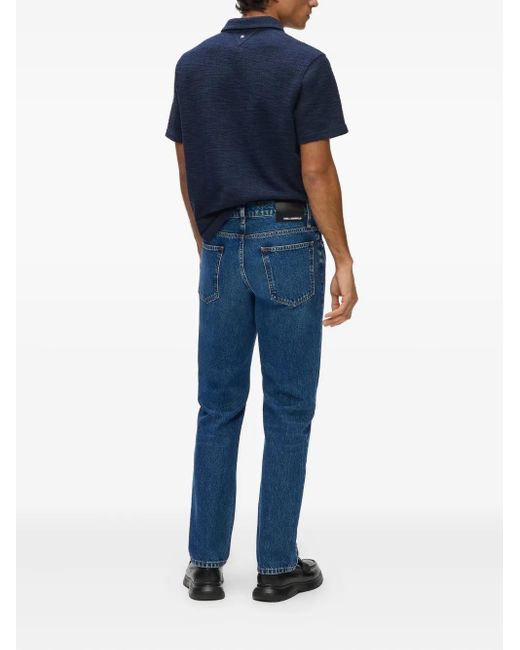 Karl Lagerfeld Blue Five-Pocket Straight Jeans for men