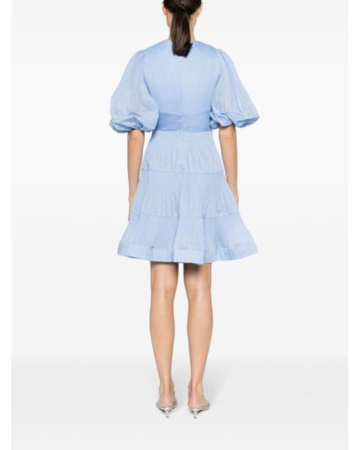 Zimmermann Geplooide Mini-jurk in het Blue