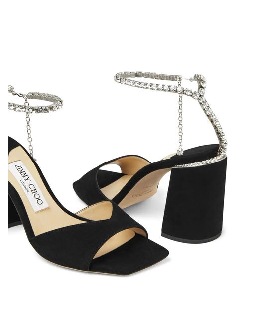 Jimmy Choo Black Saeda Sandal/Bh 85 Shoes