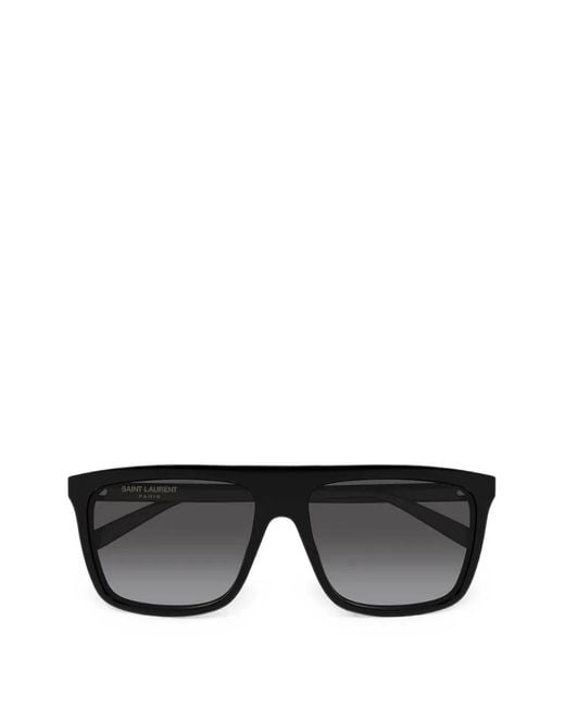Saint Laurent Black Square-Frame Sunglasses