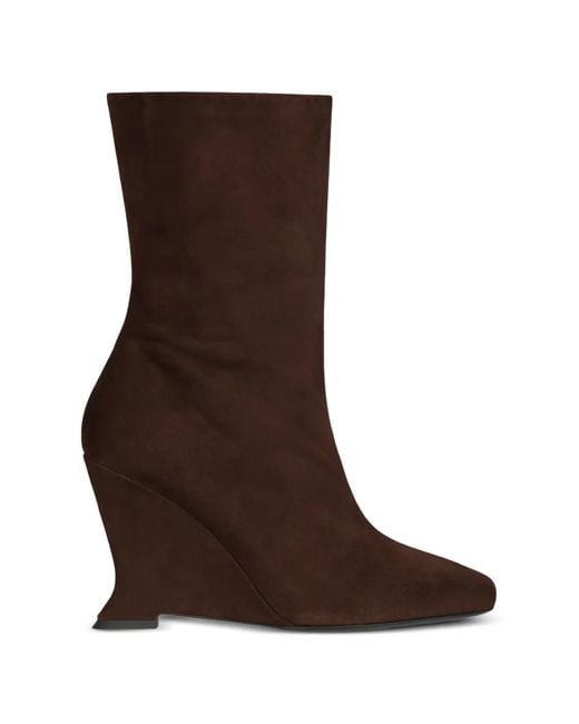 Balmain Brown Wedge Ankle Boots