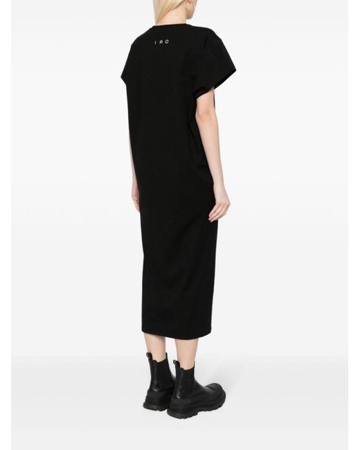 IRO Black Adrya Graphic-print T-shirt Dress
