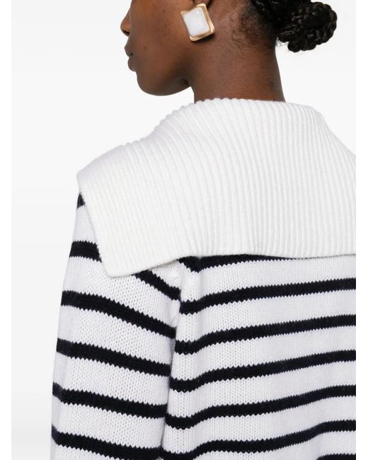 Allude Blue Striped Cardigan