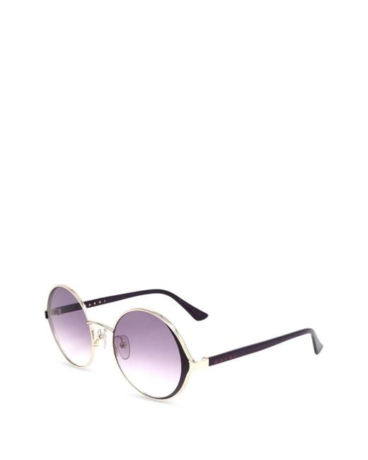 Marni White Round-Frame Sunglasses