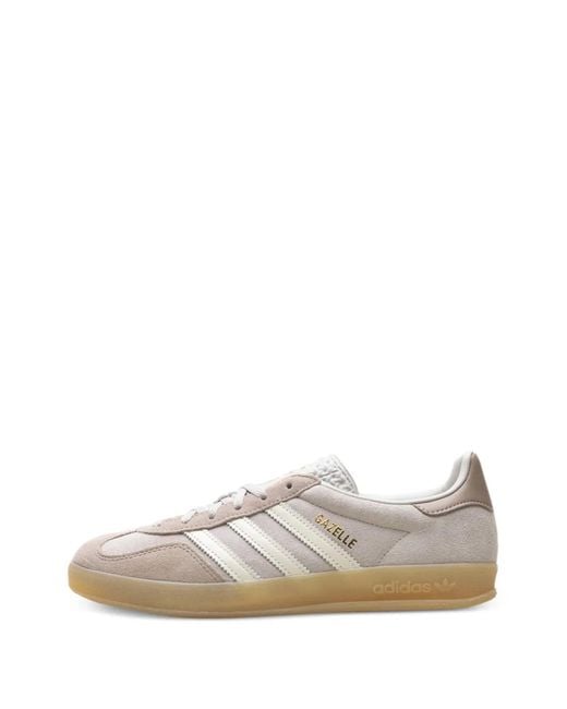 Adidas White Gazelle Indoor Logo-Letterinf Sneakers