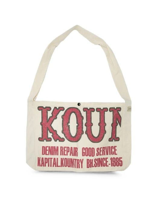 Kapital White Kountry Factory Book Bag Shoulder Bag for men