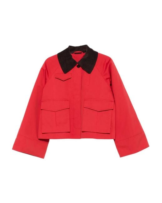 Skall Studio Red Gaby Corduroy-Collar Jacket