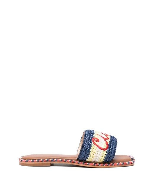 De Siena Shoes White Sandales À Broderies