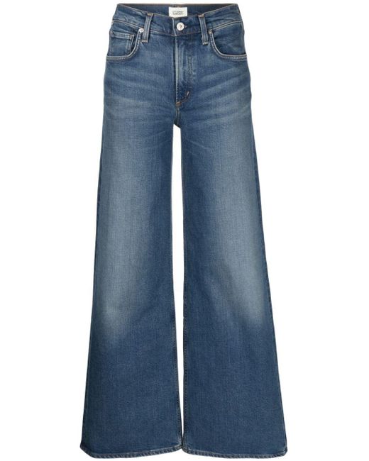 Citizens of Humanity Blue Weite Jeans mit Logo-Patch