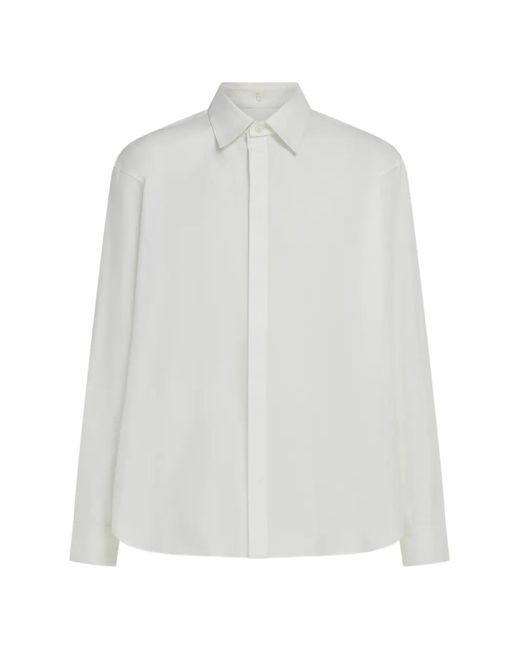 Ferragamo White Stretch Poplin Shirt for men