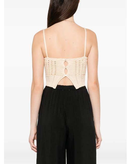 Forte_forte Natural Knitted Crop Top