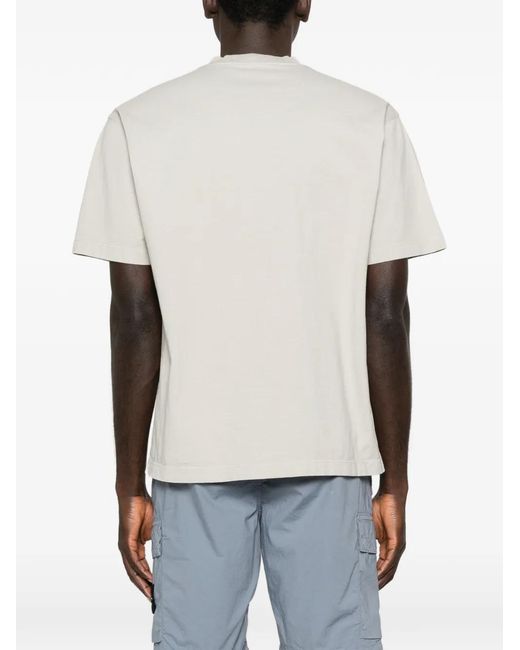 Stone Island White Compass-Patch T-Shirt for men