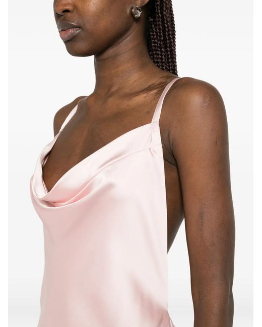 Norma Kamali Pink Cross-Back Maxi Dress