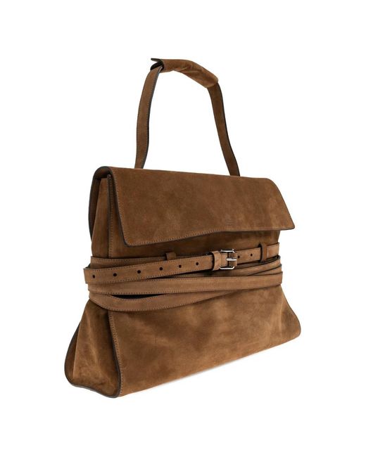 Moschino Brown Suede Bag