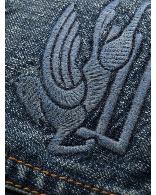Etro Blue Jean À Logo Brodé