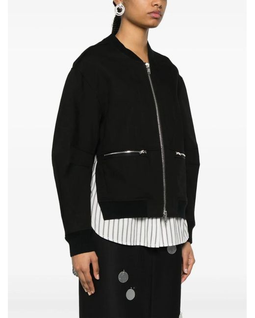 3.1 Phillip Lim Black Layered Bomber Jacket