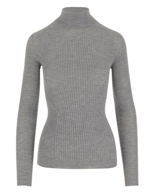 Sa Su Phi Gray Ribbed Turtleneck Sweater