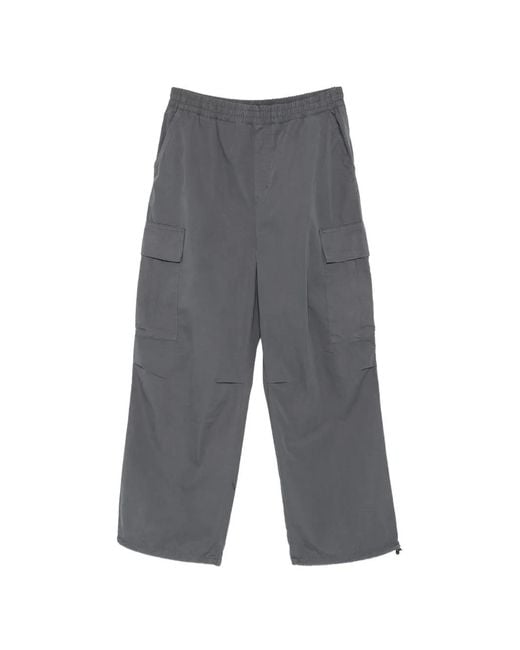 Carhartt Gray Mandler Logo-Patch Cargo Pants for men