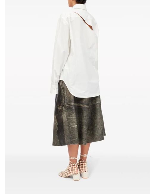 MM6 by Maison Margiela White Slash-Detail Cotton Shirt