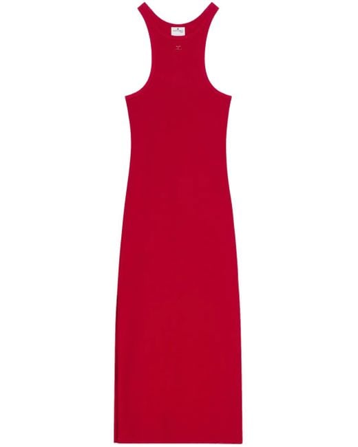 Courreges Red Fitted Midi Dress