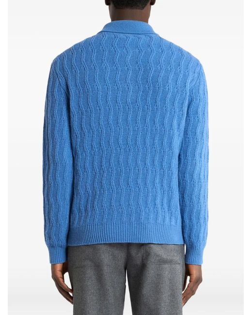 Etro Blue Polo-Style Sweater for men
